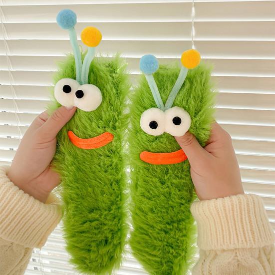 Fuzzy Silly Socks Funny Fluffy Cartoon Socks with Eyes Cute Winter Sleeping Socks for Women Girls Boys Men Indoor Lounging