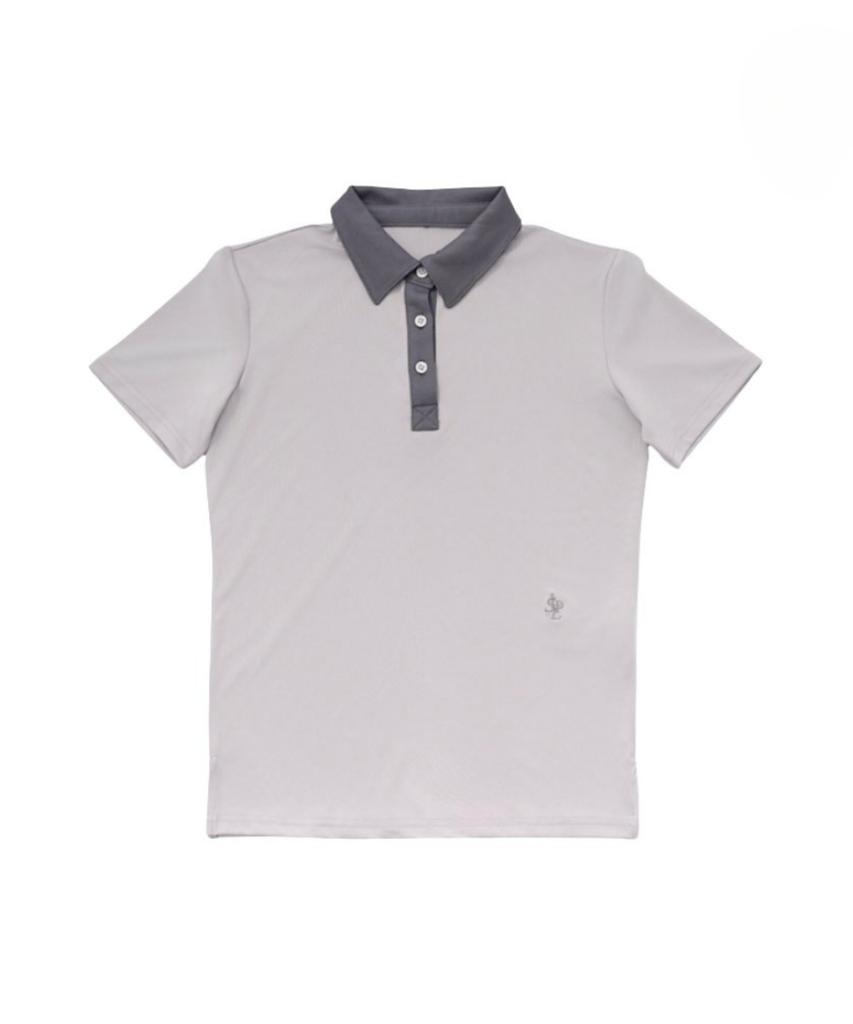 SLOUPLAY Airy Tennis Collared T-Shirt (Charcoal)