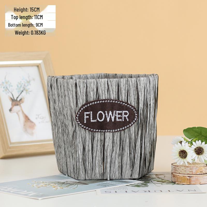 Handheld Flower Basket for Fresh & Dried Flowers, Woven with Willow, Rattan & Straw - Perfect for Flower Arrangement or Picnic