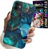 Etui Do Iphone 13 Mini - Niebiesko Zielony Marmurek Plecki Wzory