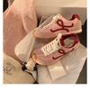 Cowhide version of grape mother, the same leather casual sports shoes, tilted head, contrasting colors, splicing lace-up German training shoes, women'