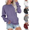 Women S Solid Thick Crew Neck Loose Long Sleeve Sweatshirt