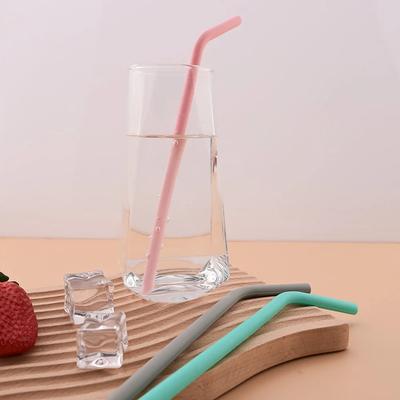 12Pcs Portable Silicone Drinking Straws Eco-Friendly Wedding Straight Bend Pipette Candy Color Straws Barware Bar Accessories