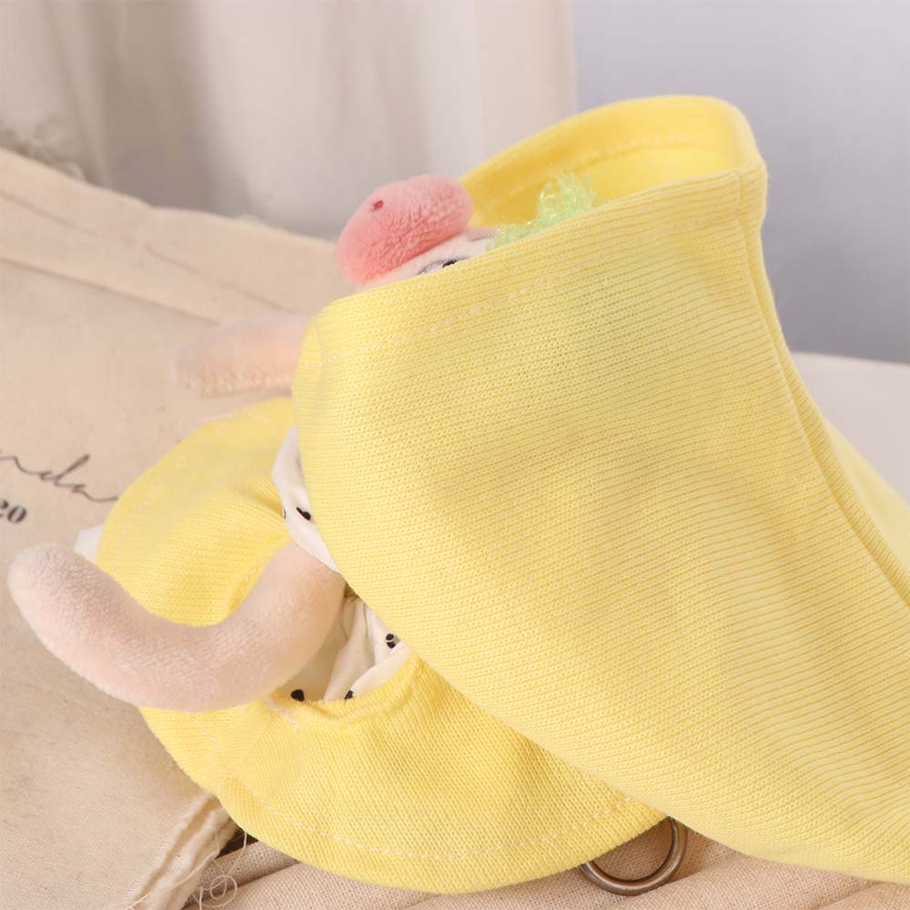 Elfenumhang, niedliche Puppenkleidung, gelber Hut, Baumwollpuppenkleidung, Puppenaccessoires