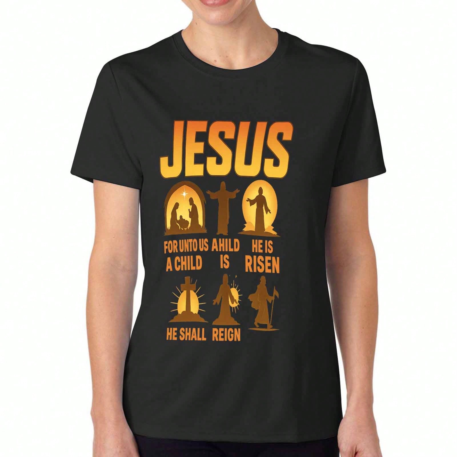 Jesus Christ Victorious Ladies Cotton T Shirt, Premium Cotton Quality Print, Durable, Casual And Fashionable. Express Your Faith With This Classic Des S разноцветный