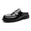 Big Size 46 Slides Sandals Slip-On Mules Half Drag Slippers For Man Patent Leather Flat Sneakers Backless Loafers Casual Shoes