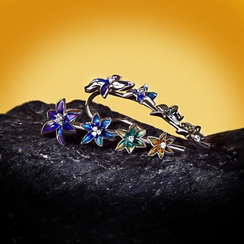 Fashion Tassel Long Section Earrings for Women Flower Earrings Handmade Enamel Epoxy Ladies Jewelry Elegant Ladies Jewelry