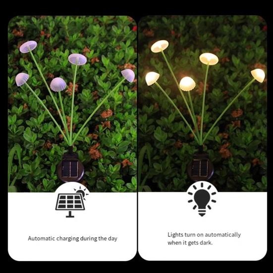 Garden Light Solar Powered Jellyfish Shape Outdoor Yard Light Waterproof Scratch-Resistant Small Size Garden Lamp