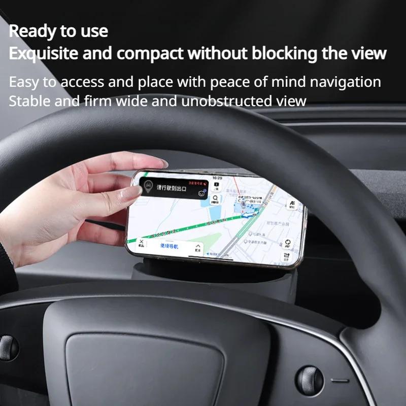 Steering Wheel Storage Box for Tesla Model 3+ Silicone Mobile Phone Holder Glasses Case for New Model3 Highland 2025 Accessories