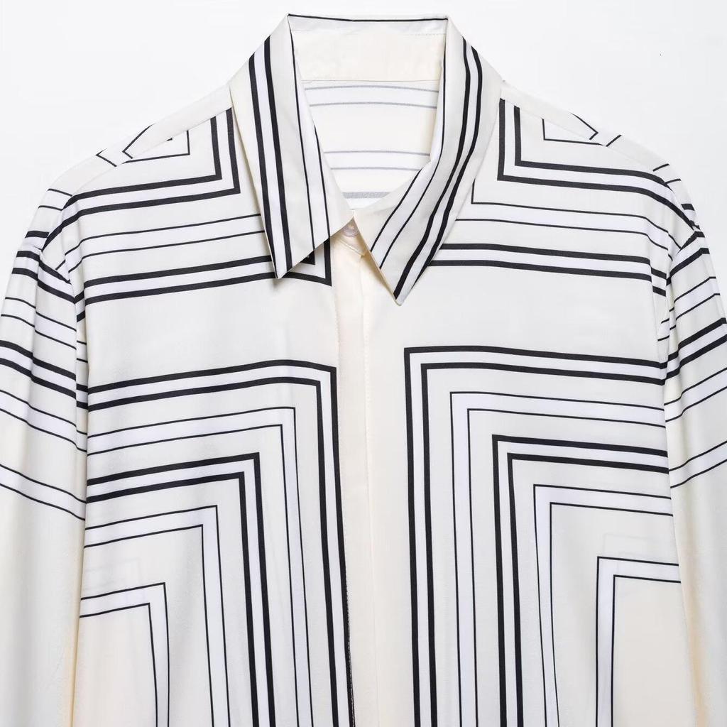 2025 Women's Two-Piece Summer Set: Versatile Print Shirt & Casual Wide-Leg Pants