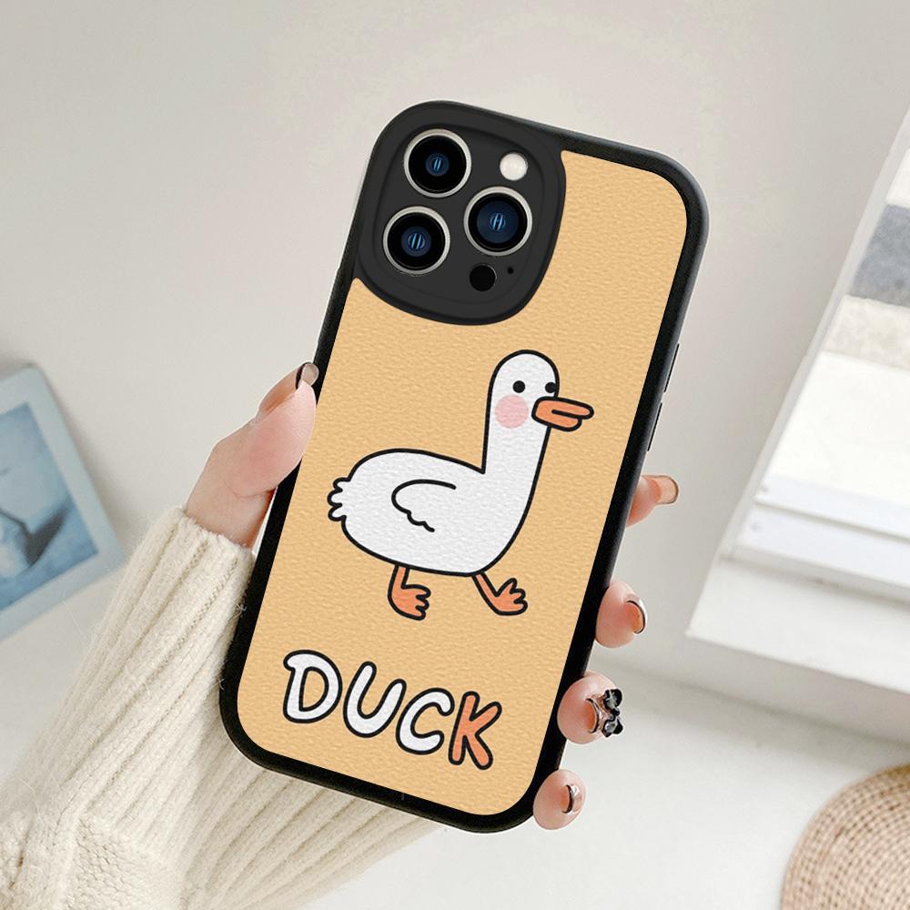 Huse de telefon cu pictură în ulei de rață de desene animate pentru Iphone 14 13 11 12 Pro MAX 13 12 MiNi 7 8plus 14 13 11PRO X XS 12 11 XR Huse din piele de miel