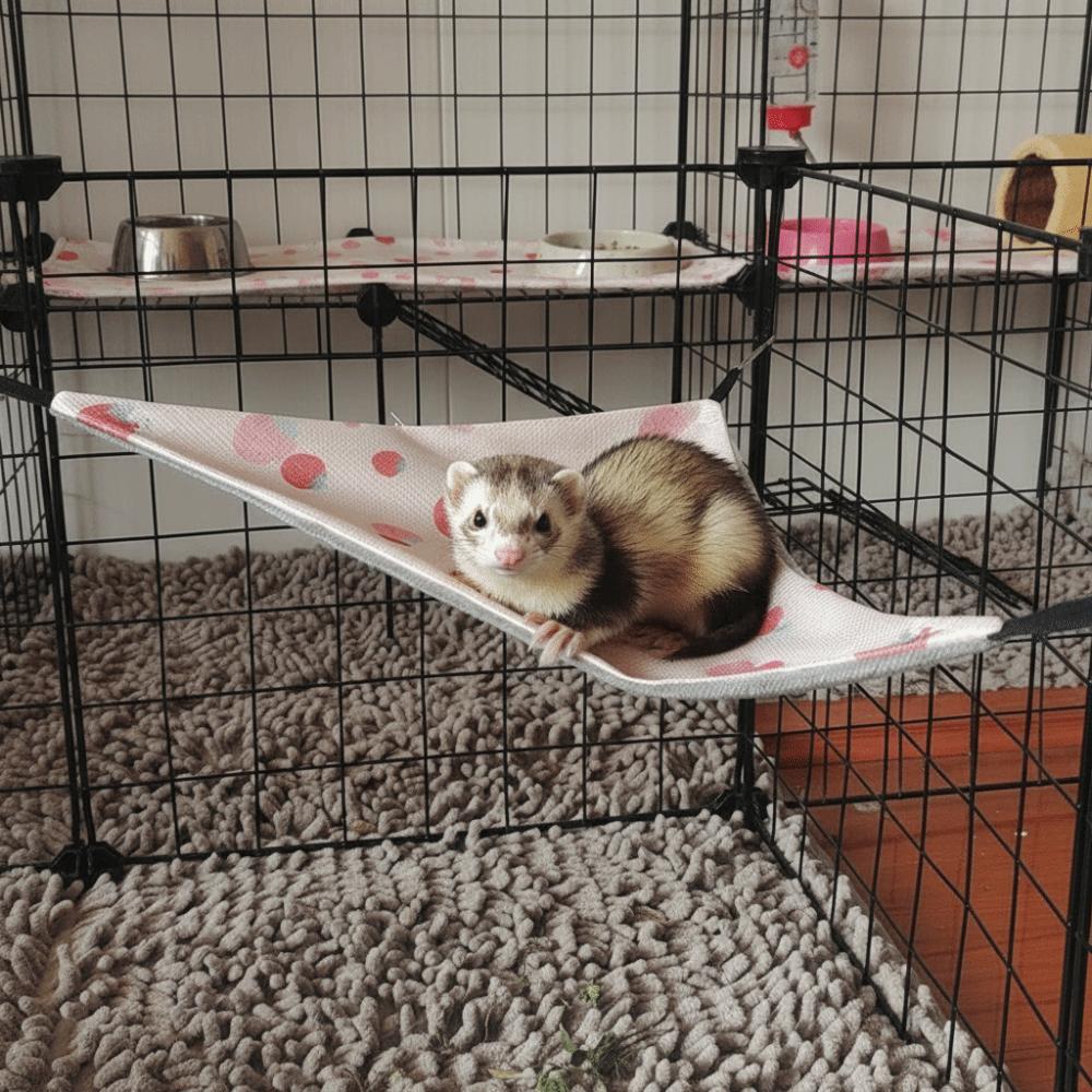 Ice Silk Cooling Hanging Bed Skin-Friendly Guinea Pig Nest Pet Hammock Nest Cage Accessory