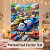 Custom Personalized Tapestry,Thomas & Friends Print Custom Name Text Wall Art Hanging for Bedroom