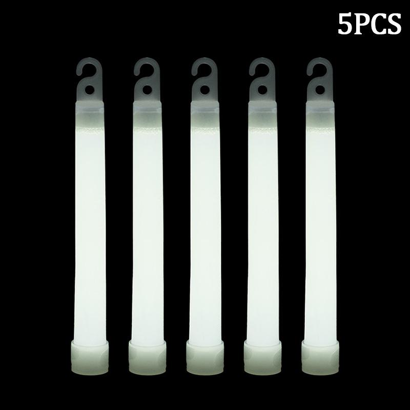 5/10pcs Glow Sticks With Hook 6 Inch Fluorescence Light Stick For Hiking Camping Outdoor Supplies Glow In The Dark Party Decor