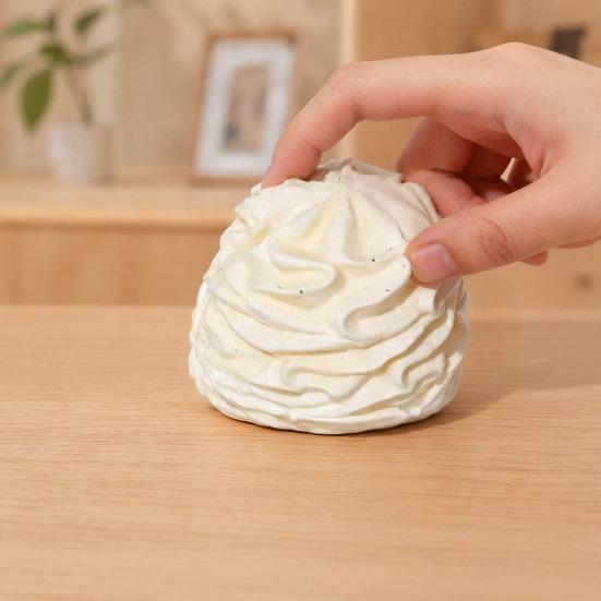 1/2Pcs Stress Relieving Cream Roll Toy, Slow Rebound Smiling Face Cream Squeeze Toy, Soft Stretchy Fidget Cake Sensory Toy for Kids Adults