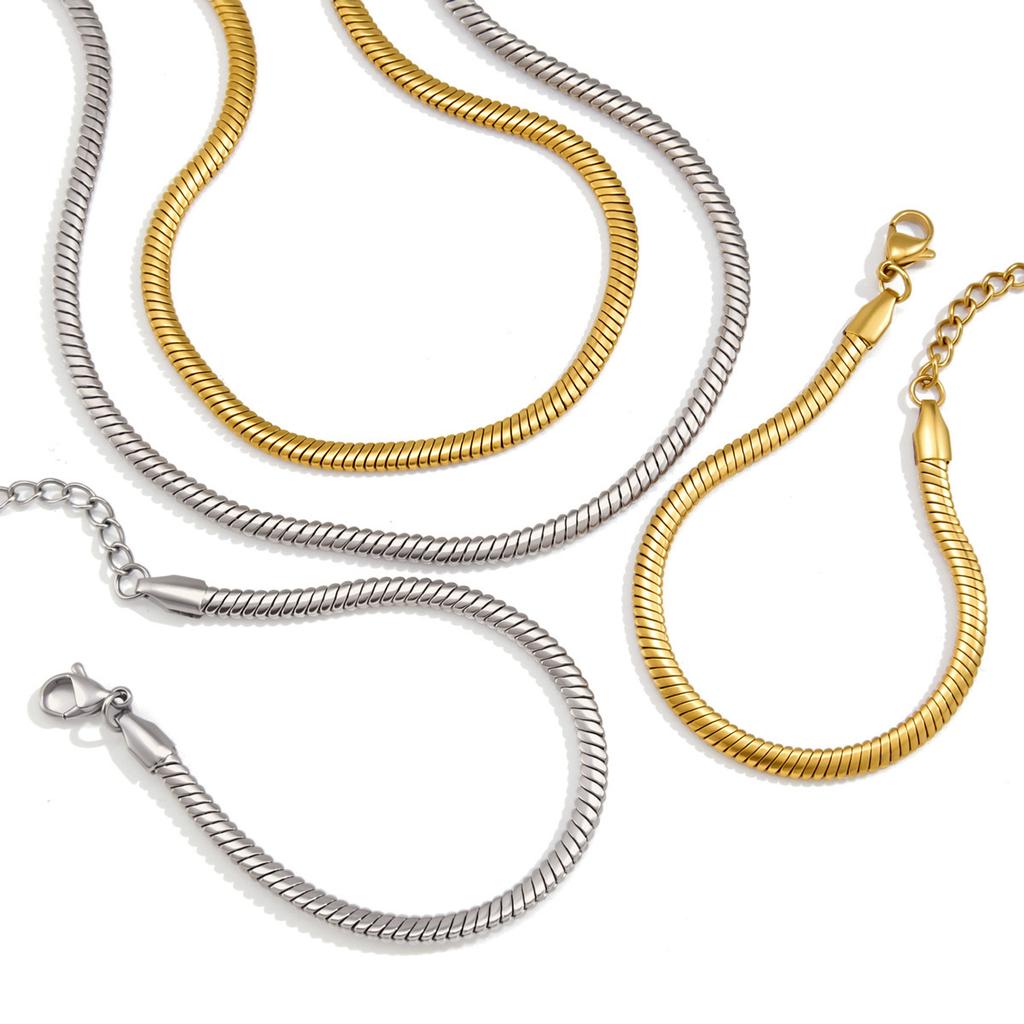 European and American titanium steel necklaces, niche snake bone chains, light luxury hand accessories, stainless steel necklaces, accessories,