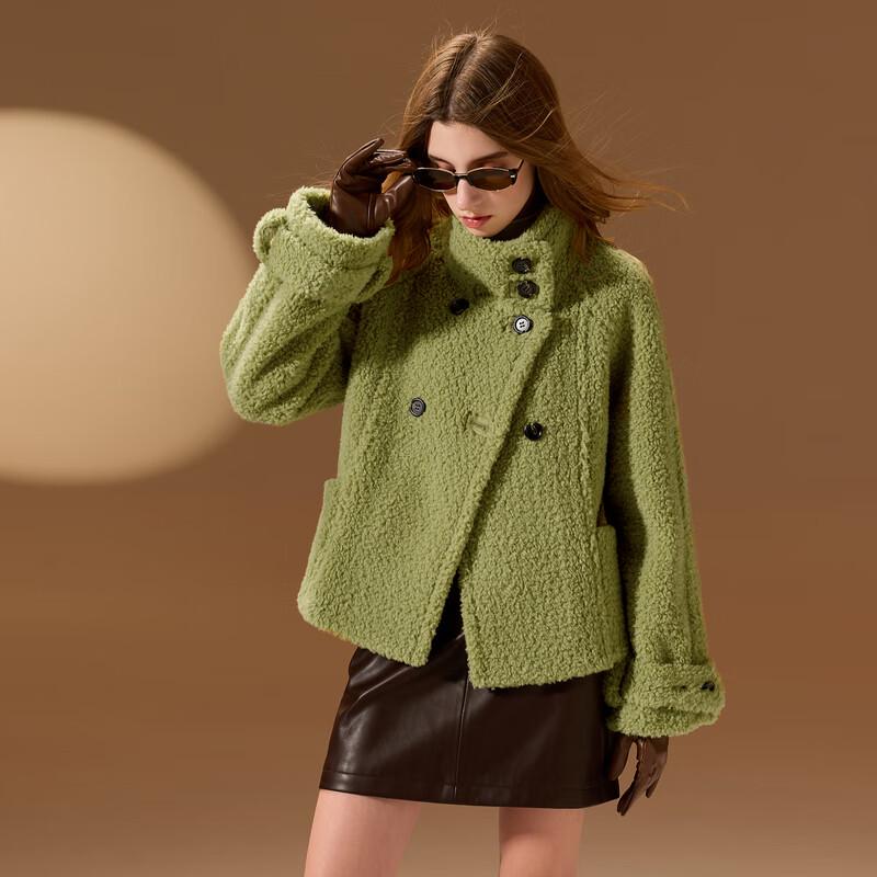 Sancai 2025 Women's Stand-Up Collar Faux Fur Coat