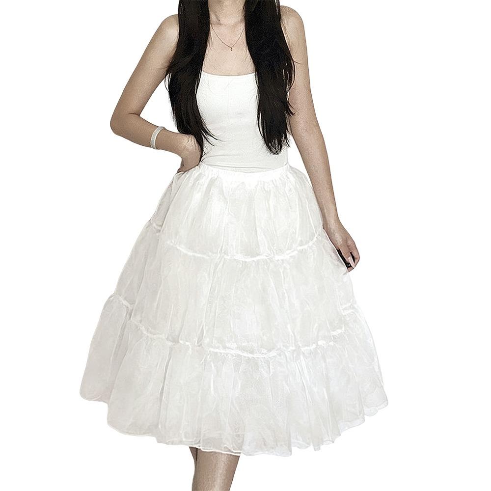 

Lolita Petticoat White Crinoline Skirt Fashion Wedding Petticoats Party Dress 2 layers 60cm
