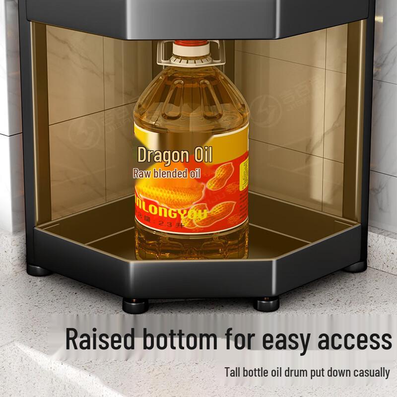 Moderner 2-stöckiger Eck-Küchen-Gewürzständer aus Karbonstahl