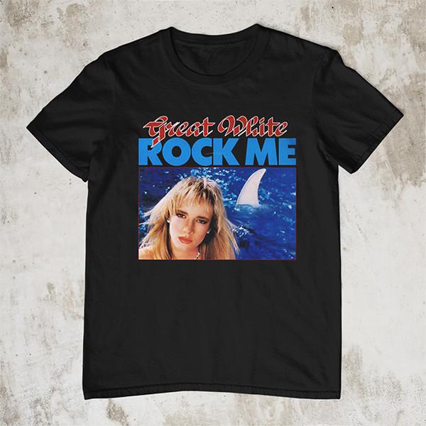 Great White Band - Rock Me Short Sleeve Cotton White All Size Unisex T-Shirt XXXL