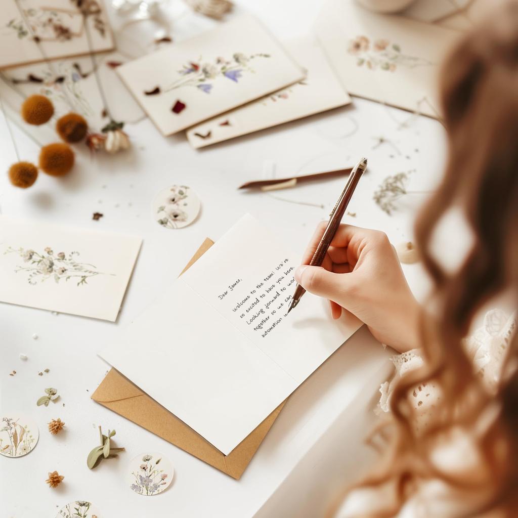 10 Pcs Blank Greet Cards Watercolor Wildflower Blank Note Cards DIY Note Cards Hand Drawn with Envelopes Party Invitation Card