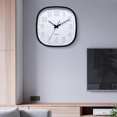 Wall Clock Square Shape Silent Non-Ticking Quartz Movement High Accuracy Clear Print Legible Battery Operated Wall Hanging Decorative Dedroom