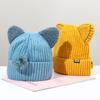 Urocze Kocie Uszy Dziecięca Czapka Dzianinowa Zimowa Ciepła Czapka Beanie Nowa Czapka Pulowerowa Dzieci
