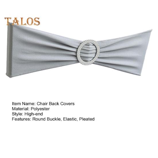 10 Pcs Chair Back Covers Solid Color with Round Buckle Elastic Reusable Seat Belt for Parties Weddings Celebrations Banquet Chairs Hotel Dining Chair