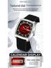 Oufanni Waterproof Men's Steel Band Quartz Watch with Luminous Dial and Double Calendar