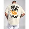 European Size Men's Casual T-Shirt, Regular Fit with Round Neck Short Sleeve, Trendy Print for a Stylish Touch. Breathable and Comfortable Fabric