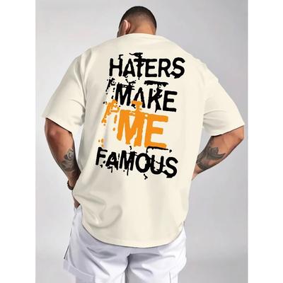 European Size Men's Casual T-Shirt, Regular Fit with Round Neck Short Sleeve, Trendy Print for a Stylish Touch. Breathable and Comfortable Fabric