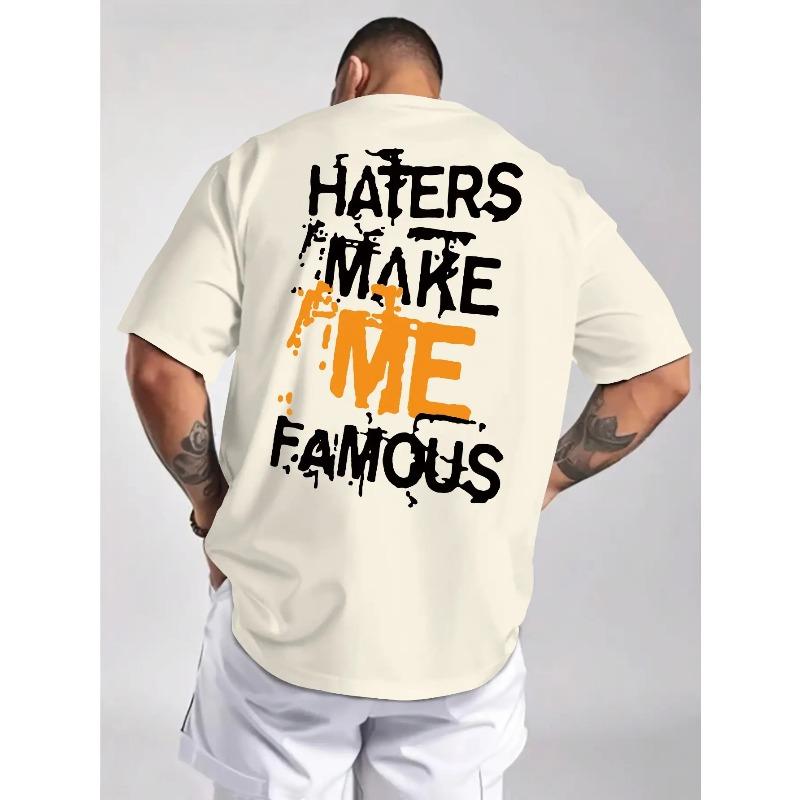 European Size Men's Casual T-Shirt, Regular Fit with Round Neck Short Sleeve, Trendy Print for a Stylish Touch. Breathable and Comfortable Fabric