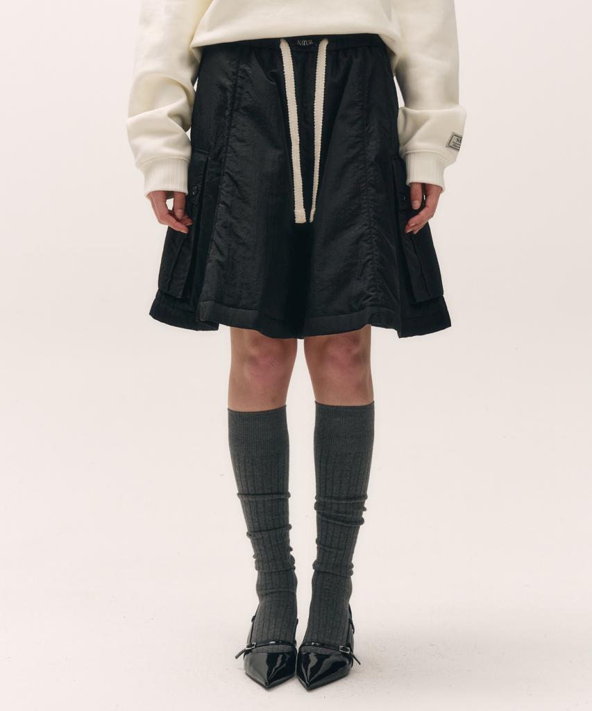 Seteo (W) Padded Balloon Cargo Skirt Black