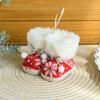 Festive Furry Christmas Ornament Mini Boot Tree Hanging Decoration Charm for Xmas Holiday Party Home Wall Decor Party Gift