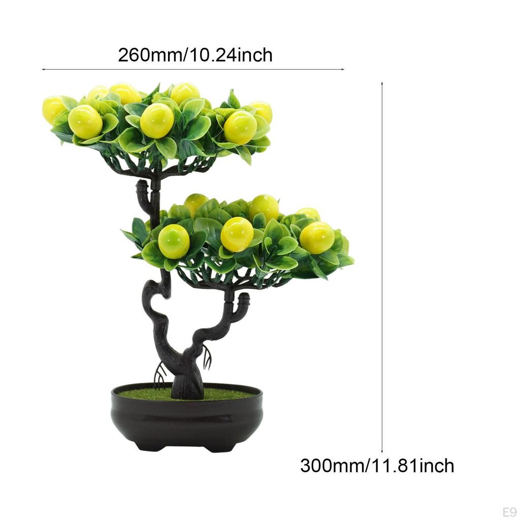 Artificial Fruit Tree Bonsai Faux Pot Lightweight Tabletop Ornament for Kitchen Room