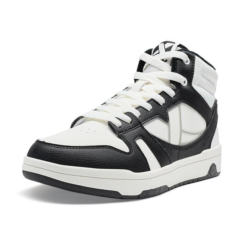 Xtep Maxx Lite Comfortable Trendy Cotton Shoes Warm Non-Slip High-Top Skate Shoes Women sneaker White Black 876318370001-7