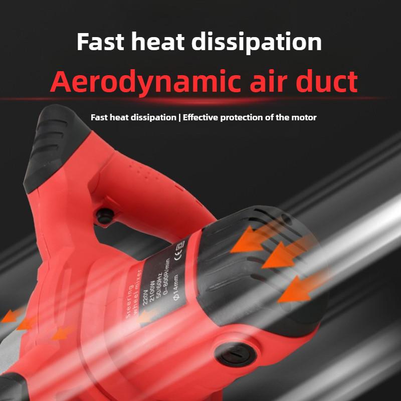 2100W 6-Speed Industrial Electric Blender Adjustable Paint Mixer Professional Cement Putty Powder Mixing Equipment