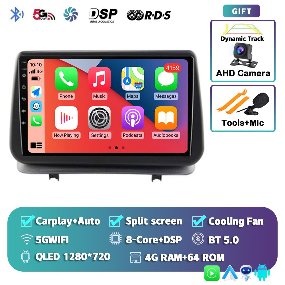 Android 14 Carplay Auto For Renault Clio 3 CLIO 3 2005 - 2014 Car Radio Multimedia Navigation GPS Player Stereo WiFi+4G BT DSP
