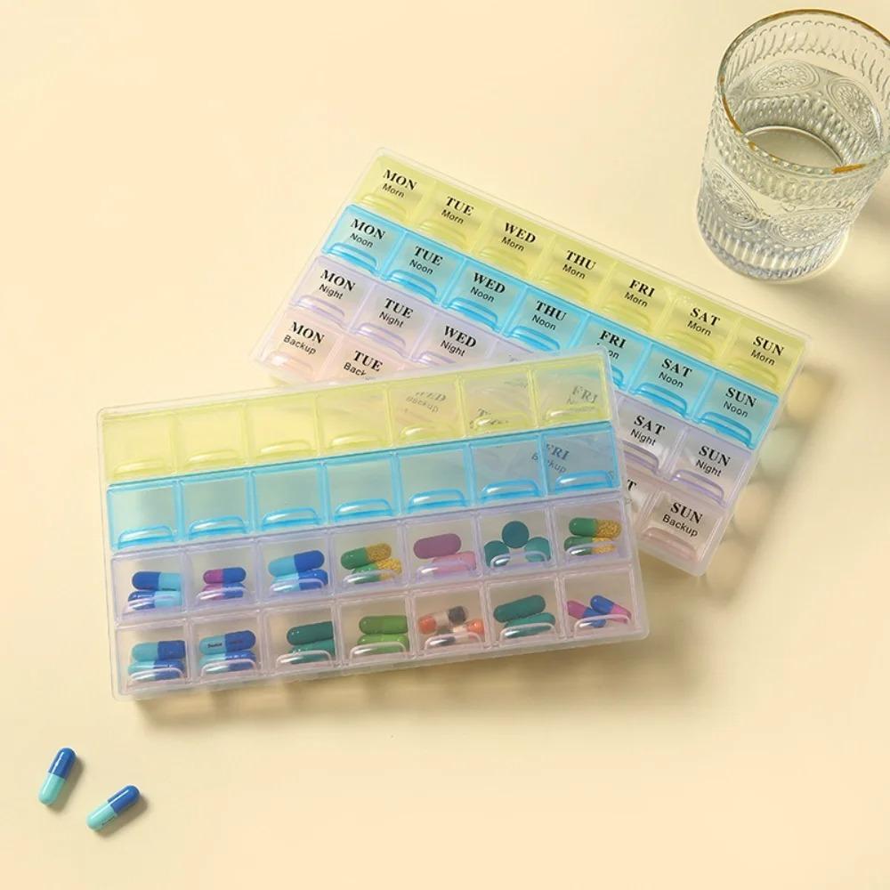 Hot Weekly Premuim Portable 7/14/21/28 Grids 1/2/3/4 Times A Day Pill Storage Cases Box Organizer for Vitamins Medicine FishOils