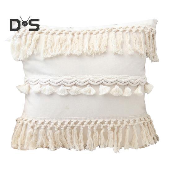 

Наволочка с кисточками и скрытой молнией, декоративная бахрома, квадратная форма, бохо-стиль, офисный диван, декоративная наволочка для подушки, гостиная, спальня, автокресло 45x45cm G