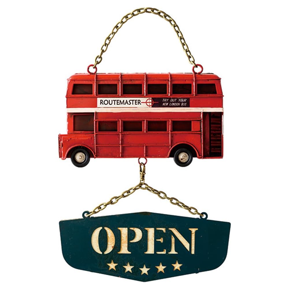 

HEADS Wall Sign London Bus Open Closed BRZ-INT12 17×2×27cm red червоний