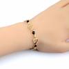 Sexy Lady Fashion 18k Gold Plated Heart 5 Colors Stones Bracelets & Bangles Jewelry