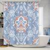 Blue White Orange Flower Waterproof Shower Curtain for Bathrooms Decorative Fabric Shower Panels Home Improvement Accessories