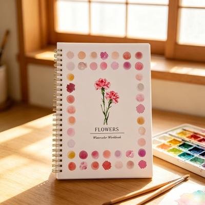 Libro de Pintura Acuarela Guía Paso a Paso Mezcla de Colores Difuminado Ilustraciones Animales Flores Horneado Libro para Colorear