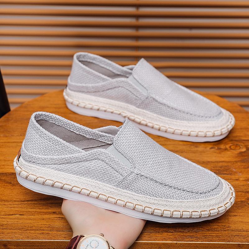 Summer men's shoes 2025 new one-pedal lazy casual cloth shoes trendy fisherman shoes men's two wear breathable canvas shoes