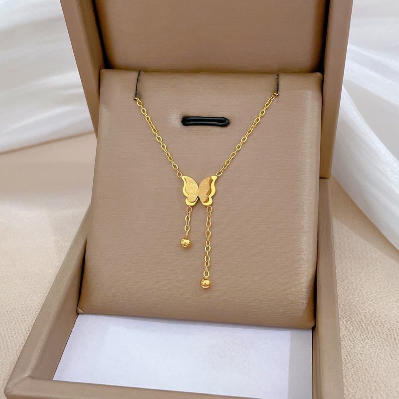 Geometric Planet Personality Minimalist Wind Furnace Real Gold Necklace Female Collarbone Chain