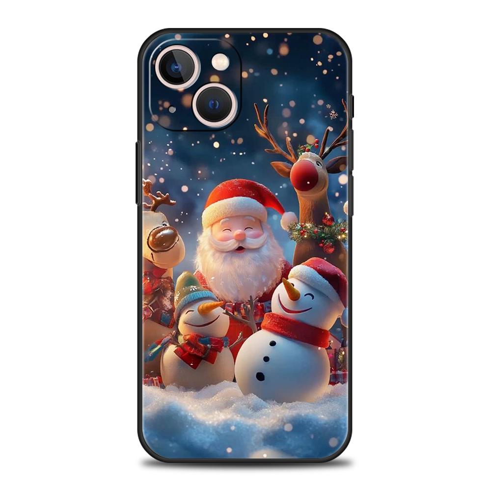 New Year Christmas Phone Case for iPhone 16 15 14 13 12 Pro Max 11 Pro Max 7 8 Plus 16E XR Shockproof Soft TPU Shell Fundas Bags