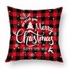 Christmas Hug Furniture Pillowcase Red Plaid Sofa Waist Support Pillow Home Home Decor Linen