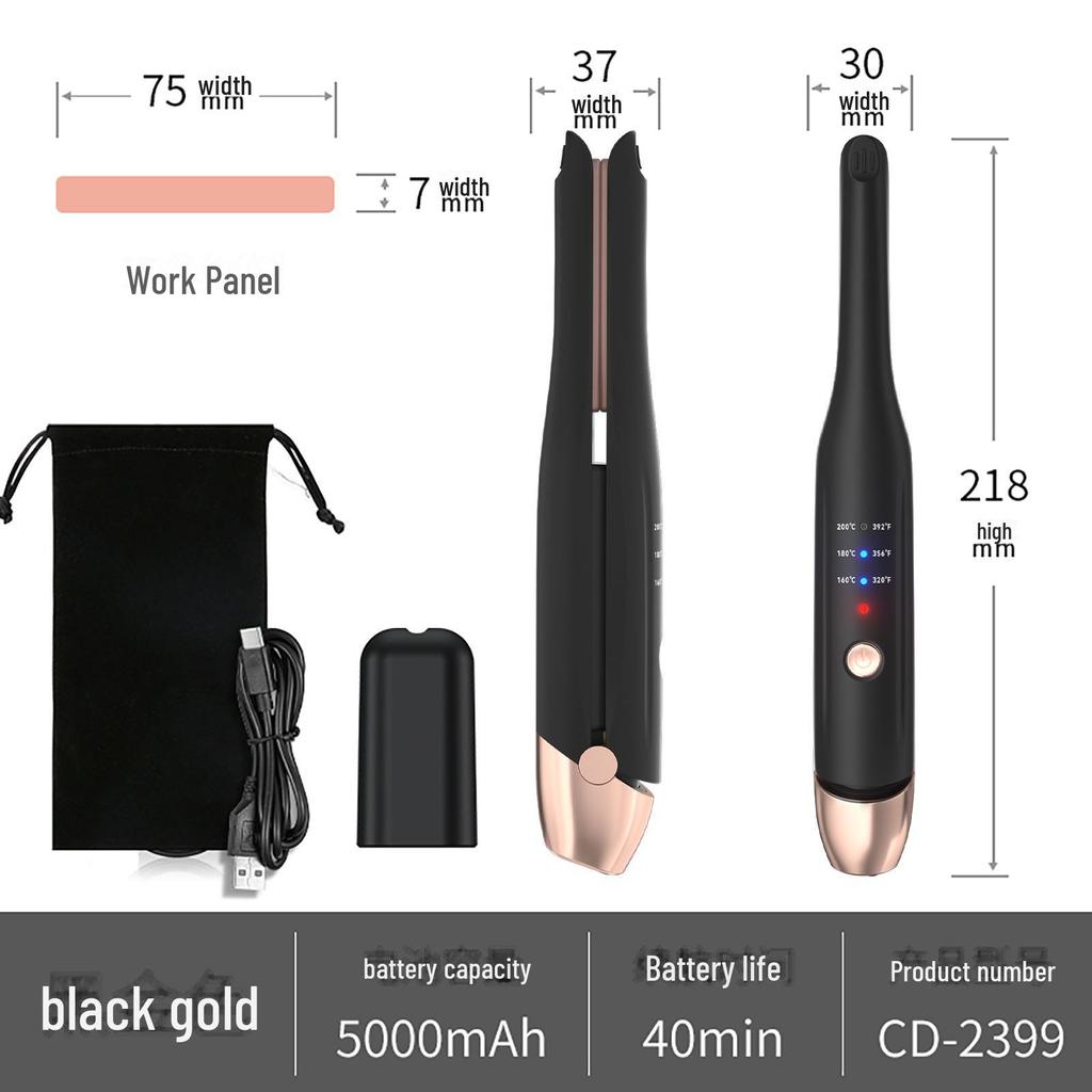 Portable Dual-Use Wireless Hair Straightener with Japanese and Korean Design