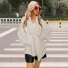 Women's autumn and winter new sweater European beautiful women's knitted top jacket lace-up cardigan
